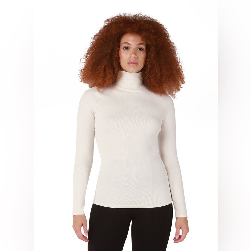 Dex Ribbed Cream Turtleneck Sweater